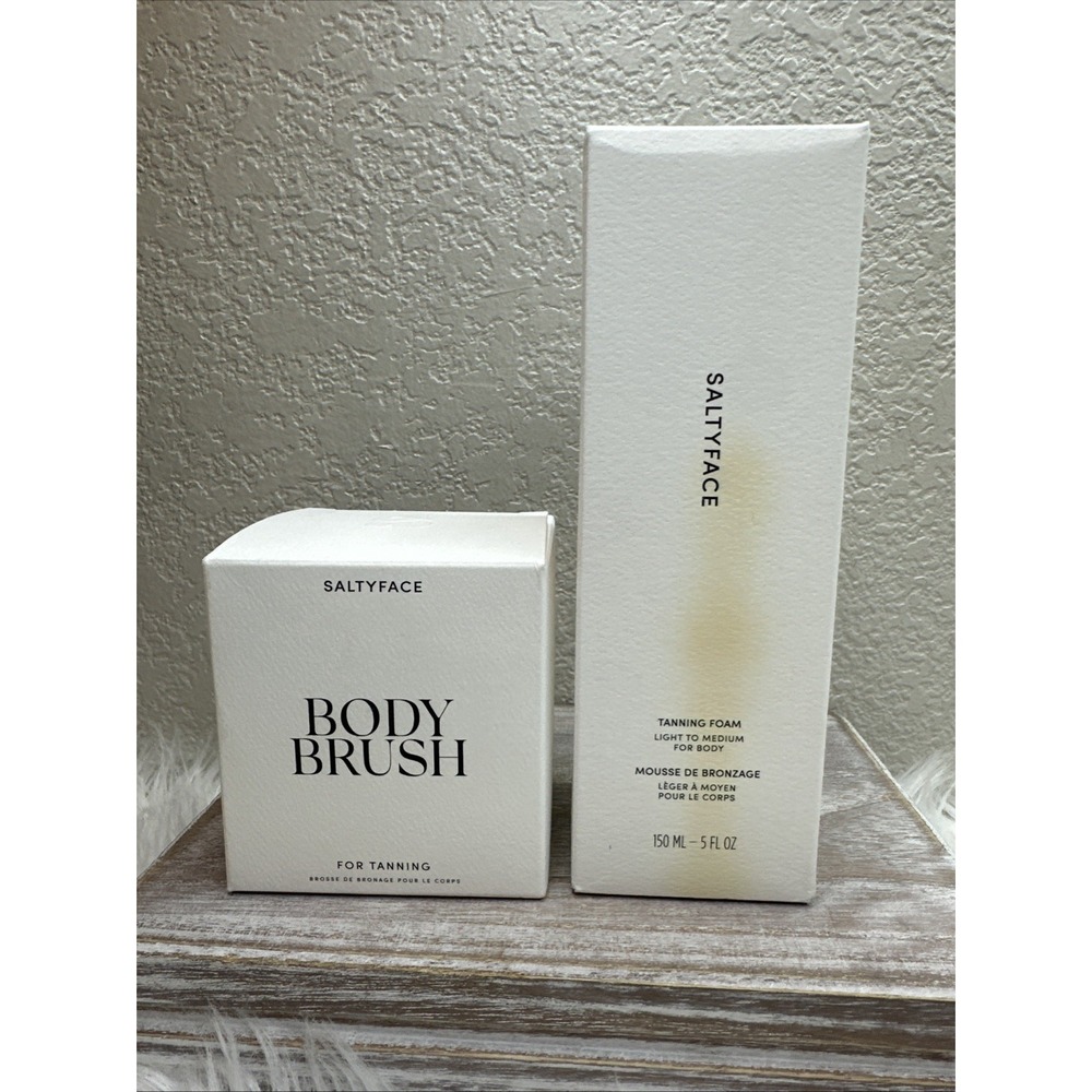 $27 🌙 SALTYFACE Tanning Foam 150 ml for Body Light Medium Formula + BRUSH